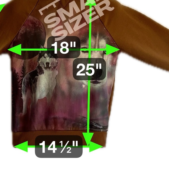 No Boundaries Women’s Graphic Wolf Sweatshirt,Streetwear,Bold Print - Picture 9 of 11